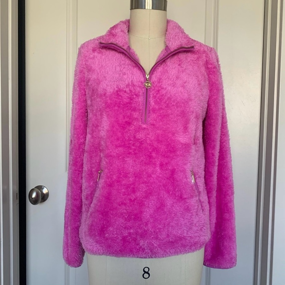 Lilly Pulitzer Skipper Sherpa Popover in Wild Fuschia